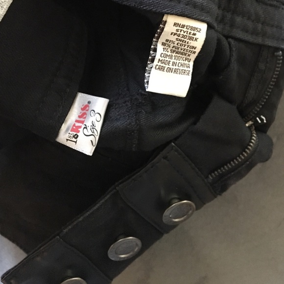 Black Skinny Jeans With Pleather Stripes - Picture 6 of 10